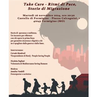 "Take Care. Ritmi di pace, storie di migrazione": evento al Castello